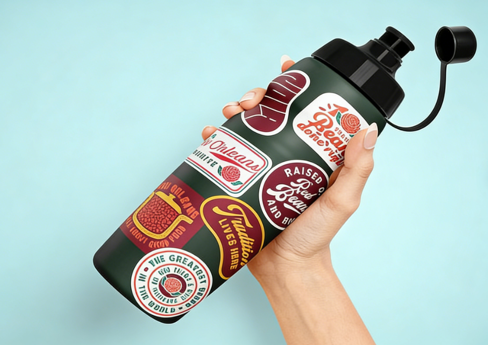 Matte Sticker on bottle Matte Sticker on bottle