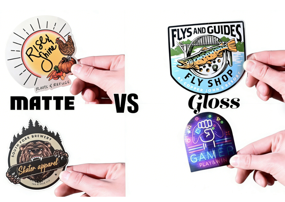 glossy and matte stickers