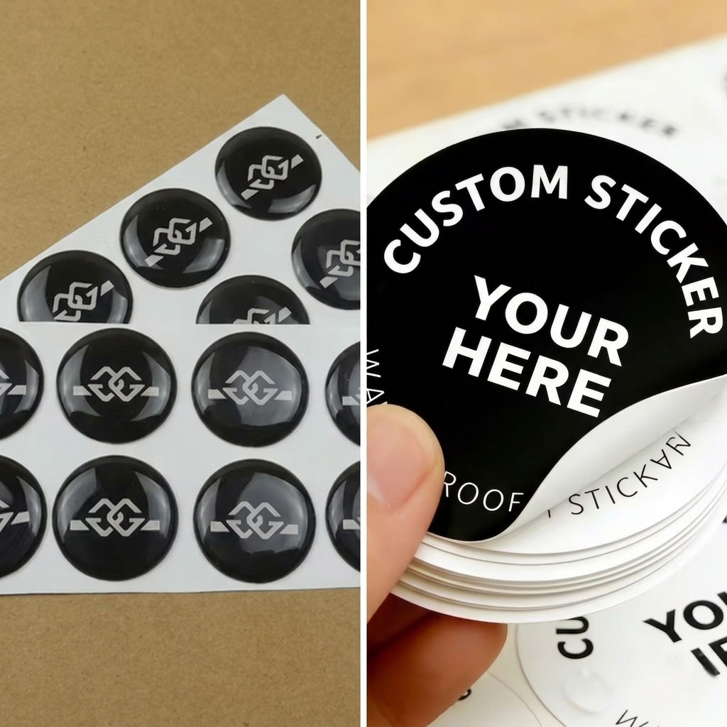 Epoxy Dome vs Regular Stickers